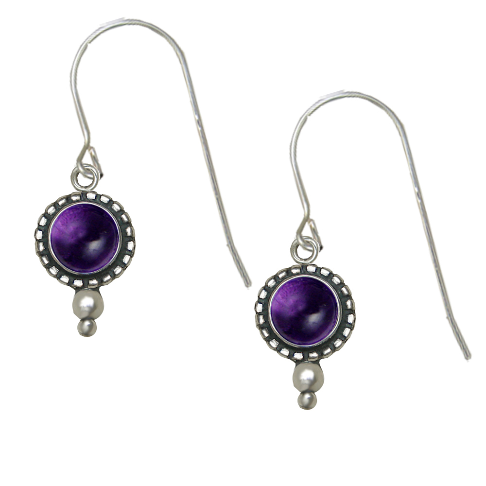 Sterling Silver Little Amethyst Gemstone Drop Dangle Earrings